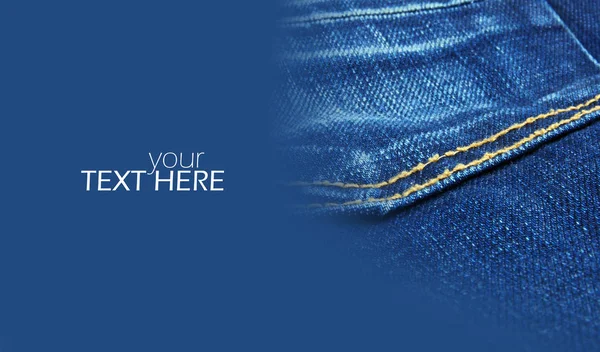 Jeans textura close-up com o espaço de cópia — Fotografia de Stock