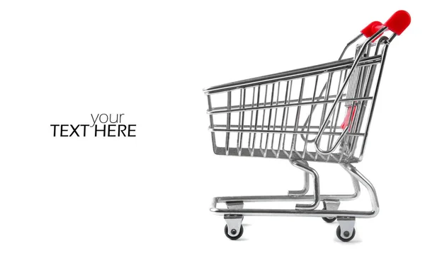Shopping trolley with the copy space — Stock Photo, Image