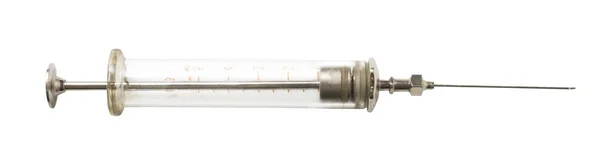 Syringe closeup on the white background — Stock Photo, Image