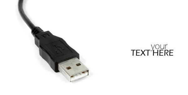 Przewód USB z przestrzenią kopiową — Zdjęcie stockowe