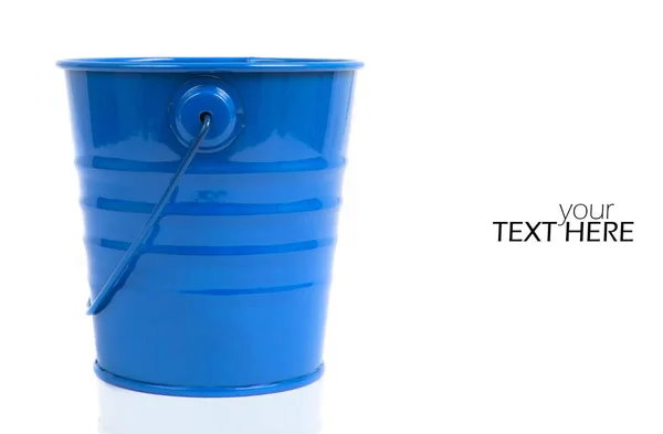 Metal bucket with the copy space — Stock Photo, Image