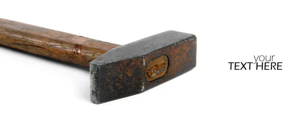 Old hammer with the copy space — Stock Photo, Image