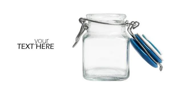 Glass jar with copy space — Stock Photo, Image