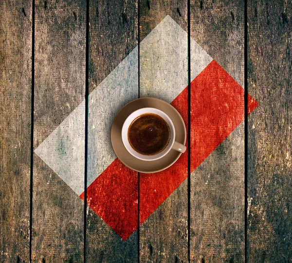 旗のついたコーヒーカップ — ストック写真