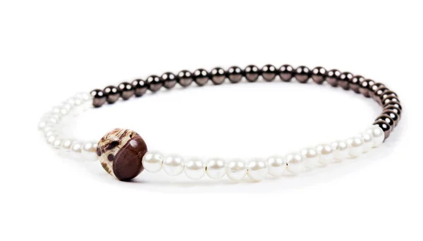 Pulsera Cuentas Superficie Blanca — Foto de Stock