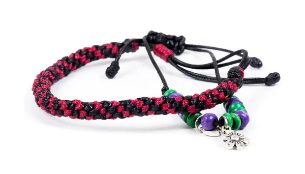 Pulsera Cuentas Superficie Blanca — Foto de Stock