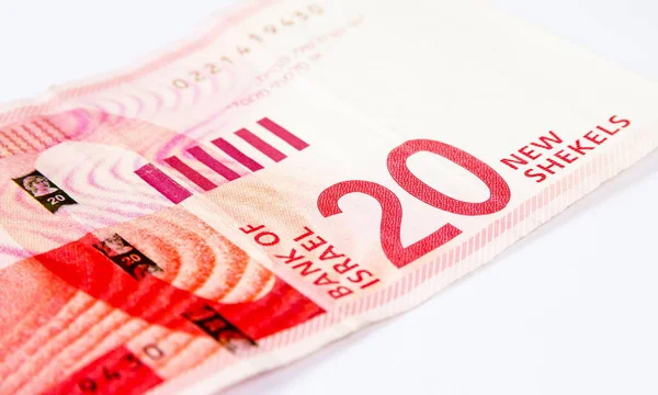 Israelische Zwanzig Schekel Banknoten Nahaufnahme — Stockfoto