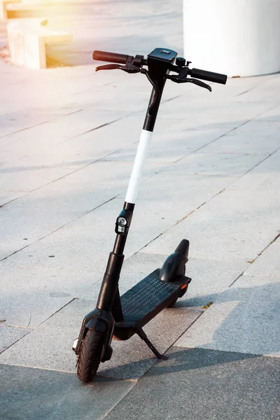 Electric Kick Scooter Closeup Outdoors — Stock Photo, Image