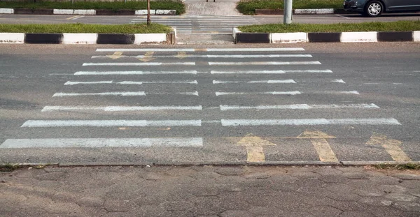 Pedestrian path walk painted on road