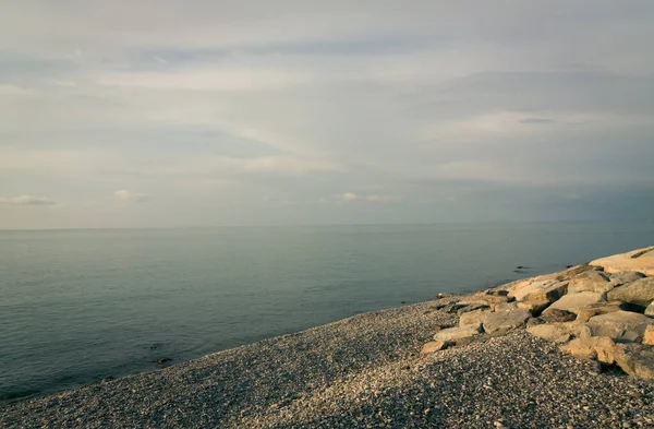 Matahari Terbenam Laut Batumi Georgia — Stok Foto