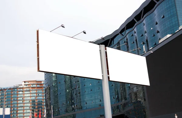 Billboard Zbliżenie Placu Budowy — Zdjęcie stockowe