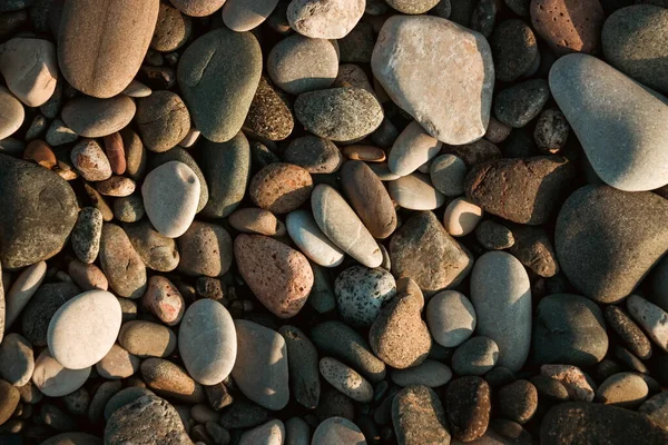 Каменная Галька Пляже Задний План — стоковое фото