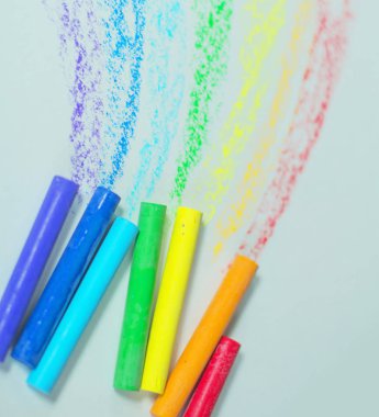 Renkli tebeşir pastel - eğitim, sanat, yaratıcı