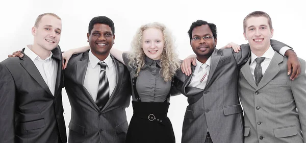 Retrato de confiado equipo de negocios.aislado en blanco — Foto de Stock