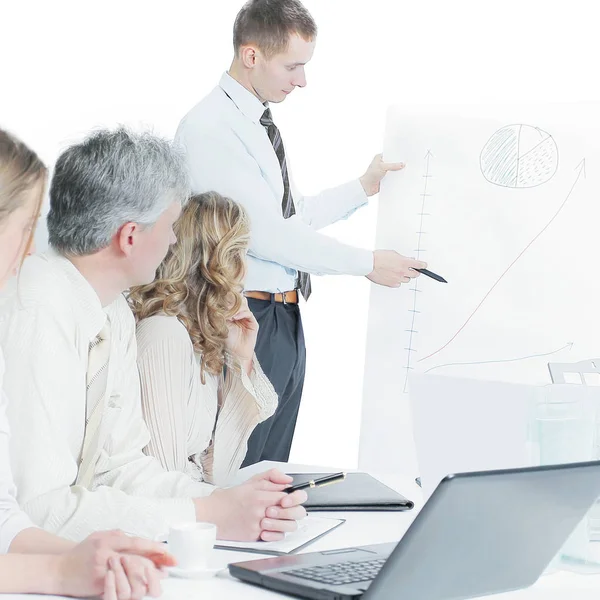 Equipe de negócios na apresentação de um novo projeto financeiro — Fotografia de Stock