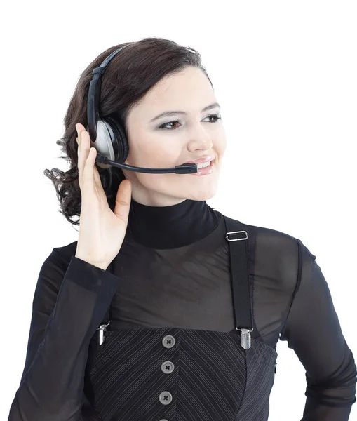 Closeup.Portrait van een callcenter medewerker — Stockfoto