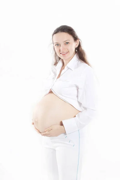 Porträt einer modernen jungen Schwangeren — Stockfoto