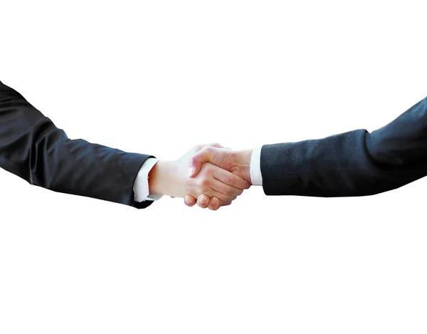 Handshake on white background. Bargaining — Stock Photo, Image