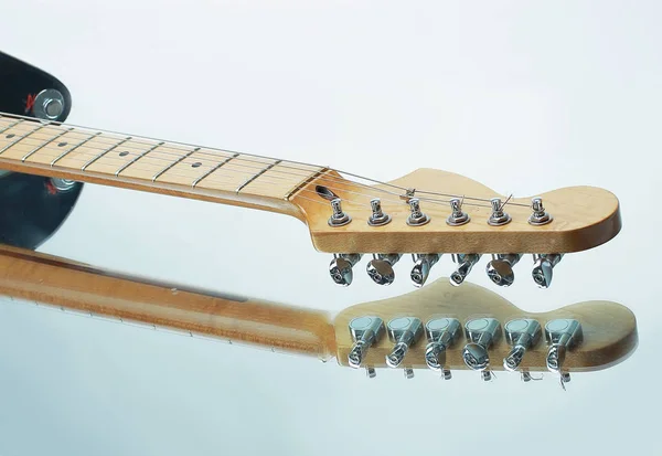 Closeup.The Hmatník akustická kytara — Stock fotografie