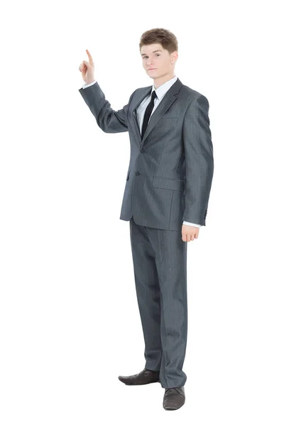 Businessman pointing up on copy space.isolated — Stock Photo, Image