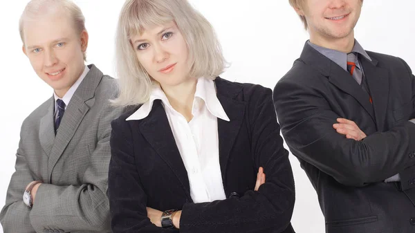 Grupo de negócios bem sucedidos people.isolated em branco . — Fotografia de Stock