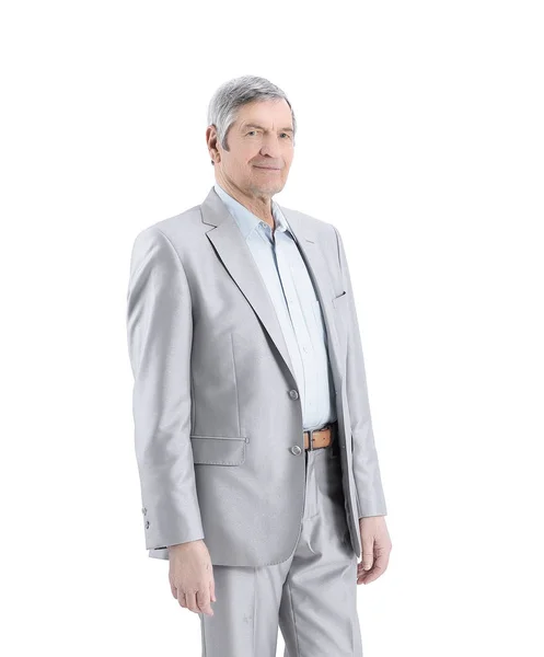 Full Length Portrait Successful Adult Businessman Isolated White Background — Stock Photo, Image