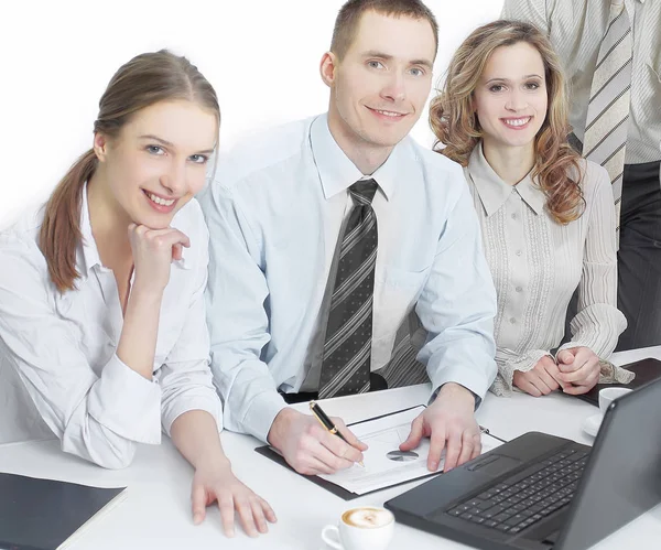 Portrait of successful business team in the workplace in the office — Stock Photo, Image