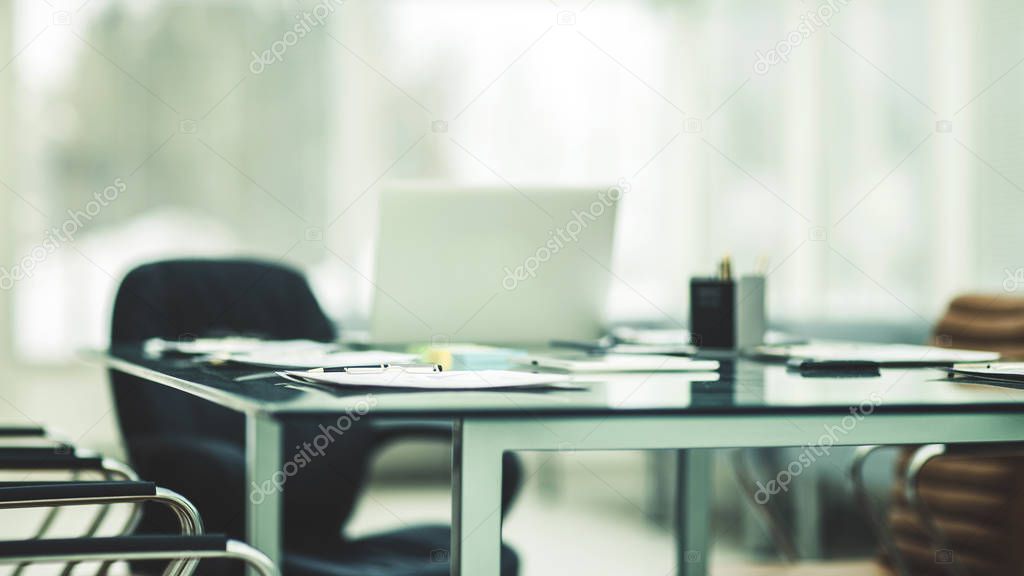 Desk Manager of the company before the working meeting.