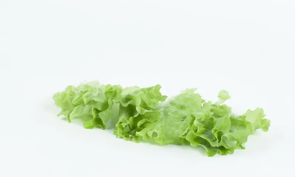 Foglia d'insalata. Lattuga isolata su fondo bianco. — Foto Stock