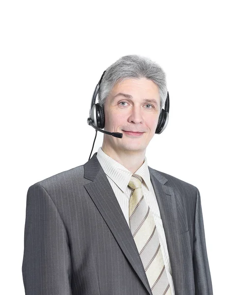Portret doświadczony pracownik call Center. — Zdjęcie stockowe
