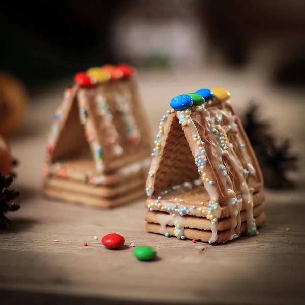 Noel mutfağı. arkaplanda resim çerezleri ve portakallar — Stok fotoğraf