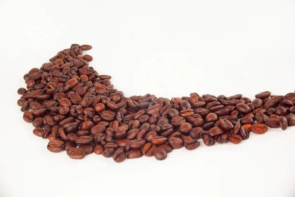 Black coffee beans on white background.photo with copy space — Stock Photo, Image