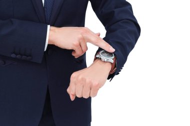 zaman kazanmak için bir kavramdır. Onun wristw işaret eden işadamı