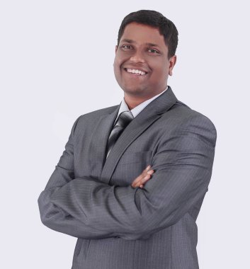 başarılı genç businessman.isolated bir beyaz