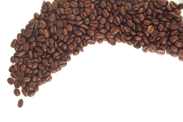 Black coffee beans on white background.photo with copy space — Stock Photo, Image