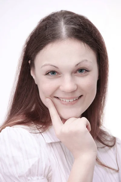 Closeup.portrait of a modern young woman. isolated — Stock Photo, Image