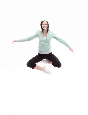 Beyaz modern spor girls.isolated portresi.