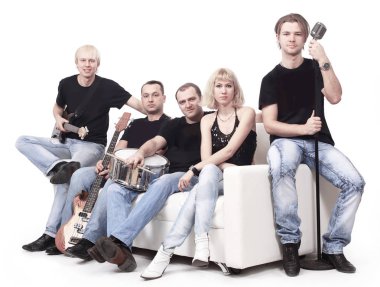 gençlik müzik grubu instruments.isolated bir beyaz ile