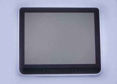 izole kırpma path.photo kopya alanı ile ile beyaz üzerine siyah tablet pc