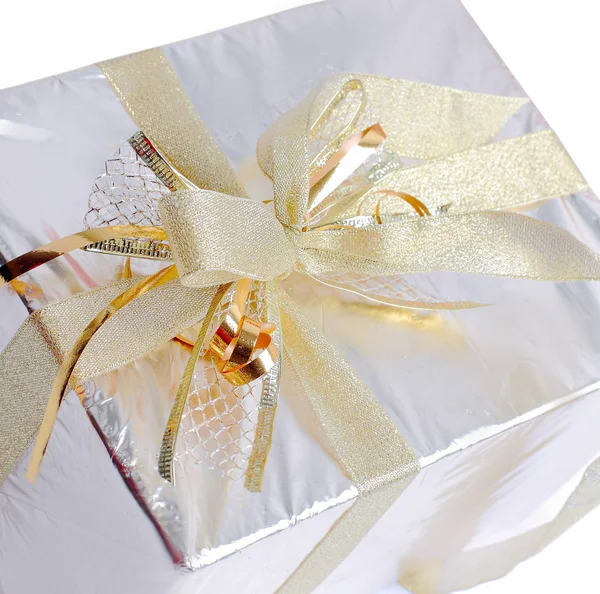 Close up.gift box.isolated на белом фоне — стоковое фото