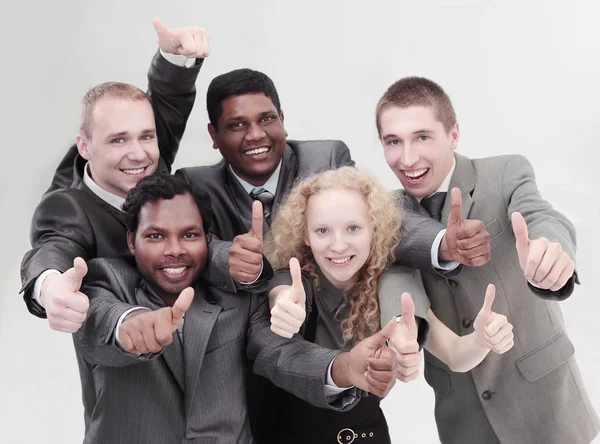 International business team showing thumbs up. the concept of t — Stock Photo, Image