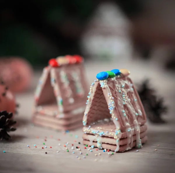 Weihnachtsküche Hintergrundbild Cookies Und Orangen Auf Dem Tisch Foto Mit — Stockfoto