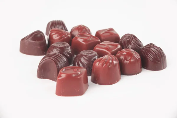Close up.set de chocolats isolés sur white.photo avec copie spa — Photo