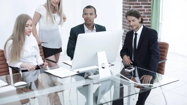 Equipo Negocios Trabajando Nuevo Negocio Project Office Vida — Foto de Stock