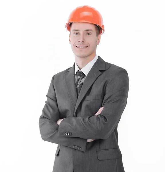 Portrait of a successful civil engineer .isolated on a white — Stock Photo, Image