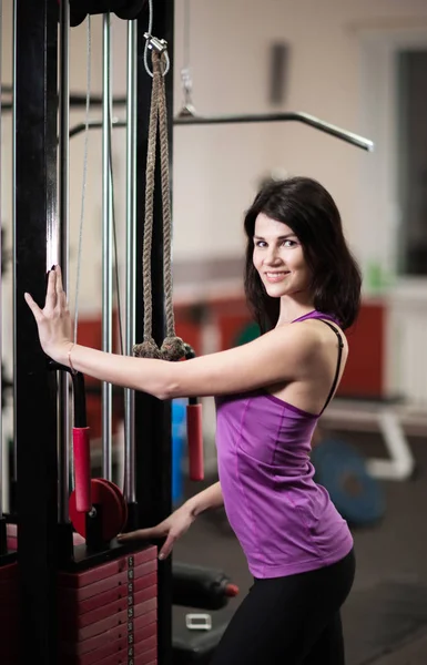 Portrait of confident business woman in the gym — Stock Photo, Image