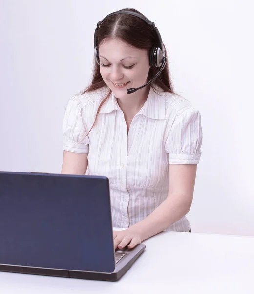 Young women employee of a call center — Stock Photo, Image