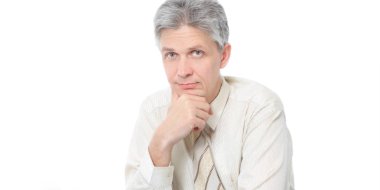 işadamı işleri çağın laptop için. Beyaz bir arka plan üzerinde izole.