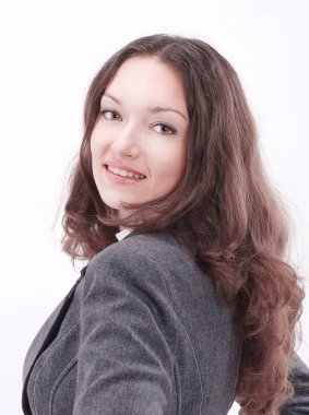 Kendine güvenen iş woman.isolated bir beyaz