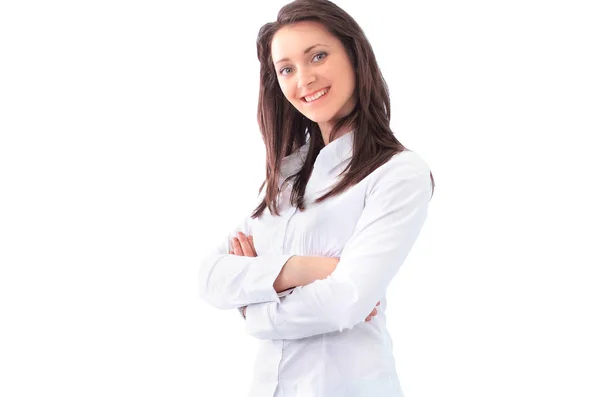 Nette Geschäftsfrau. isoliert auf weißem Hintergrund — Stockfoto